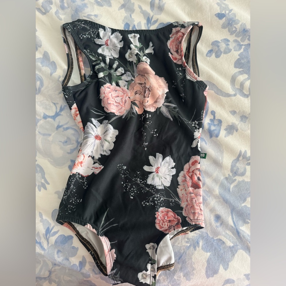 Floral Black and Pink Lucky Leo Leotard